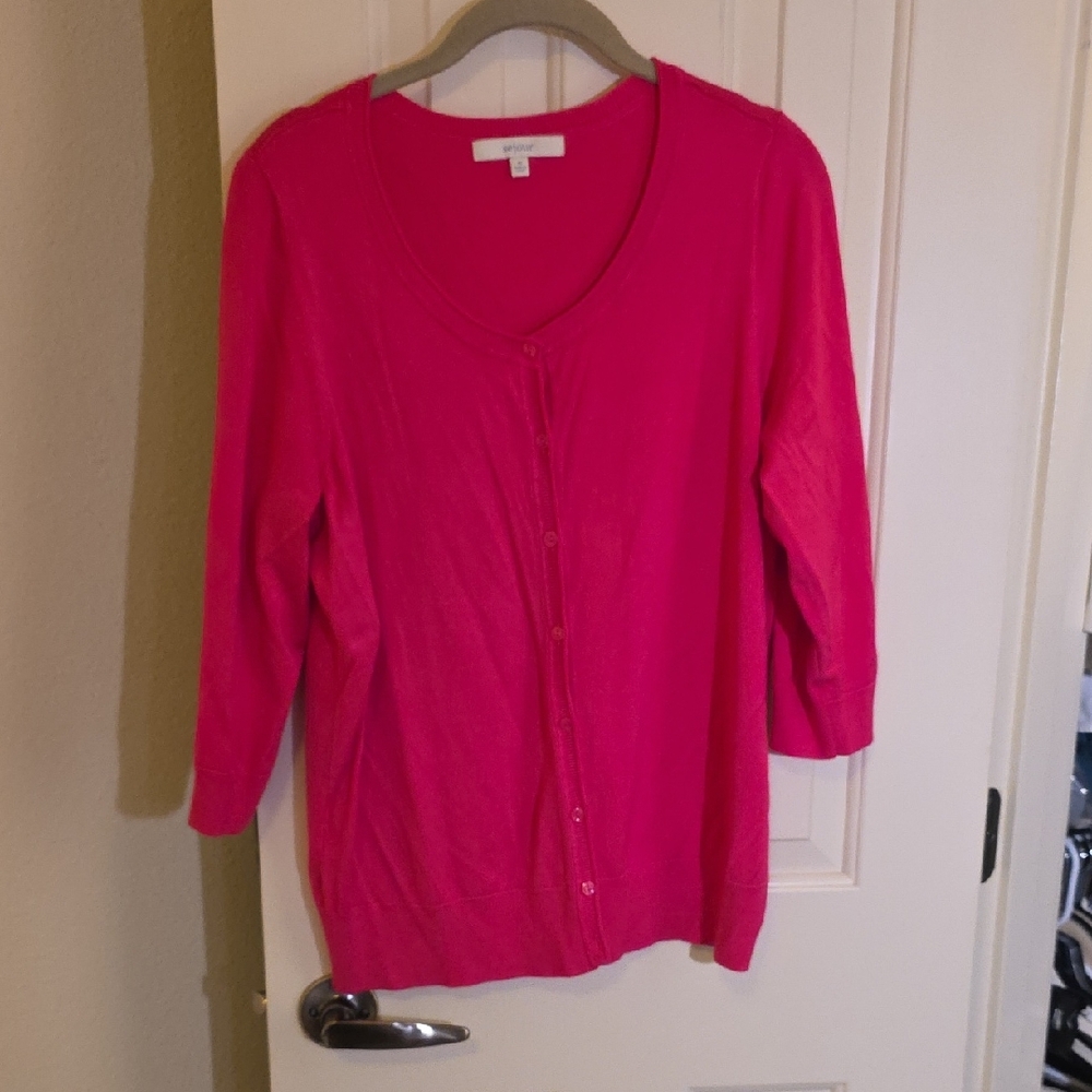 Sejour Vivid Pink Women's Cardigan